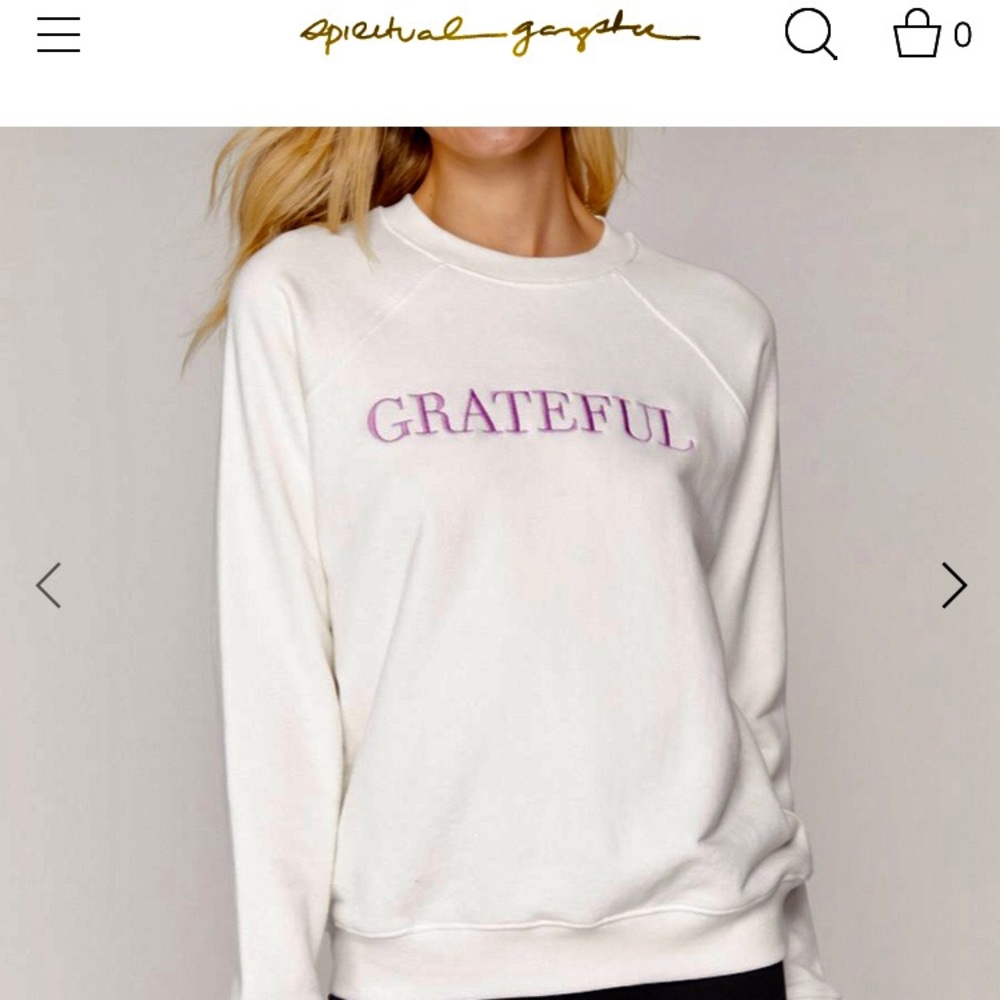 NWT Spiritual Gangster GRATEFUL Sweatshirt Small